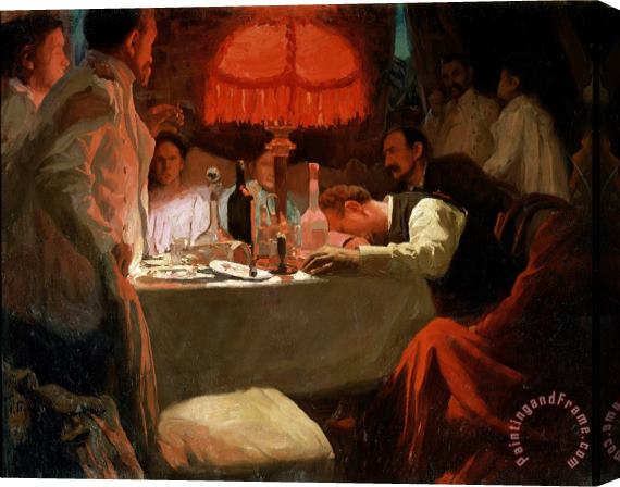 Lukjan Vasilievich Popov Under the Red Light Stretched Canvas Painting / Canvas Art