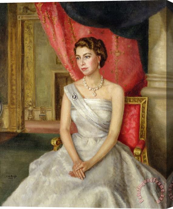 Lydia de Burgh Queen Elizabeth II Stretched Canvas Painting / Canvas Art
