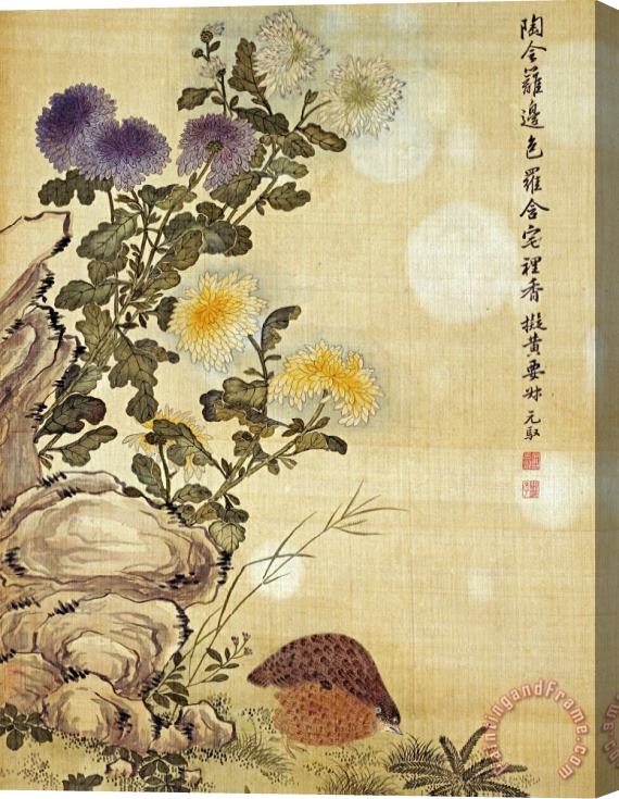 Ma Yuanyu Chrysanthemums And Quail Stretched Canvas Painting / Canvas Art