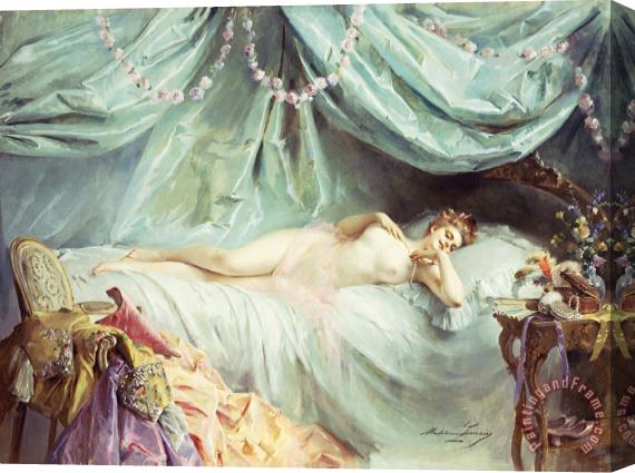 Madeleine Lemaire Reclining Nude In An Elegant Interior Stretched Canvas Painting / Canvas Art