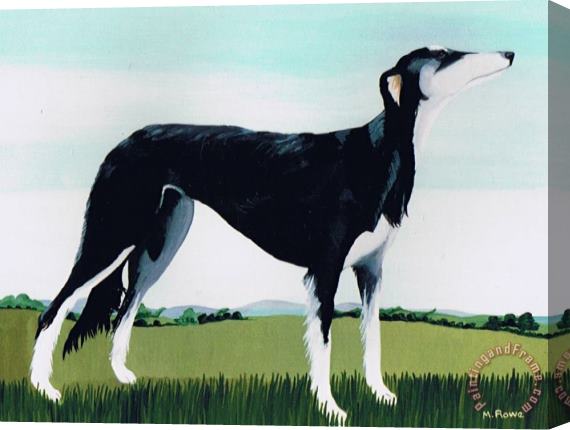 Maggie Rowe Saluki Cross Stretched Canvas Painting / Canvas Art