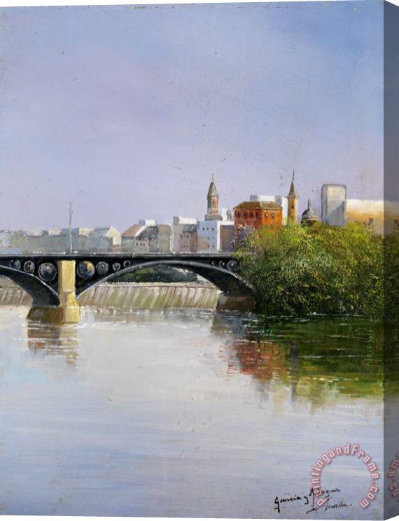 Manuel Garcia y Rodriguez Bridge in Sevilla Stretched Canvas Painting / Canvas Art
