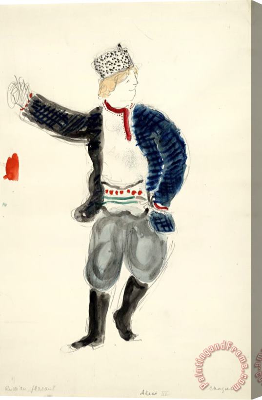 Marc Chagall A Peasant, Costume Design for Aleko (scene Iii). (1942) Stretched Canvas Print / Canvas Art