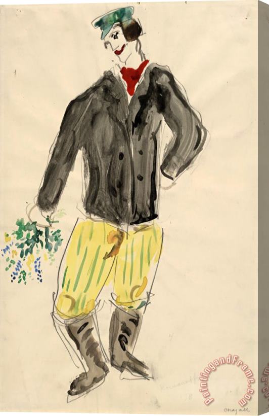 Marc Chagall A Peasant, Costume Design for Aleko (scene Iii). (1942) Stretched Canvas Painting / Canvas Art