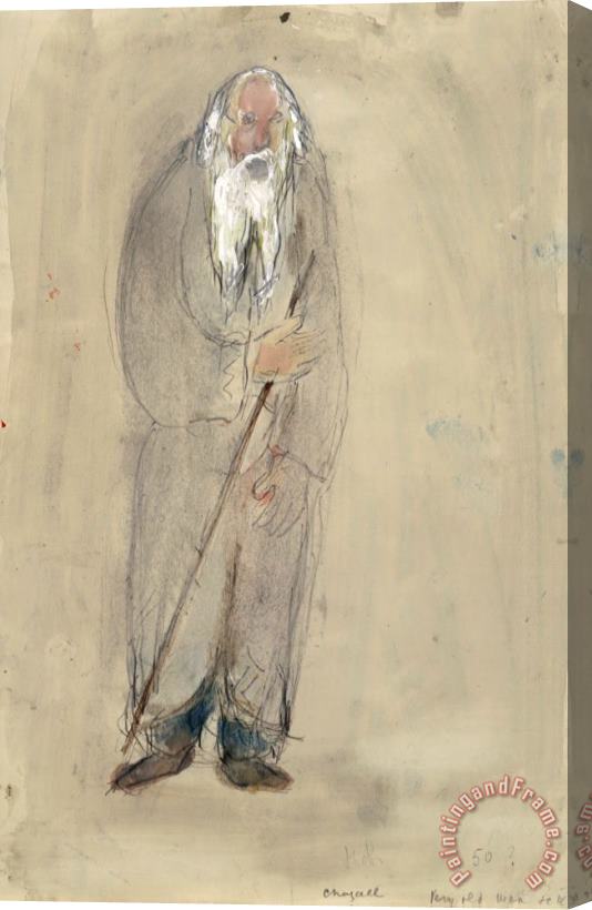 Marc Chagall A Very Old Man, Costume Design for Aleko (scene Iv). (1942) Stretched Canvas Painting / Canvas Art