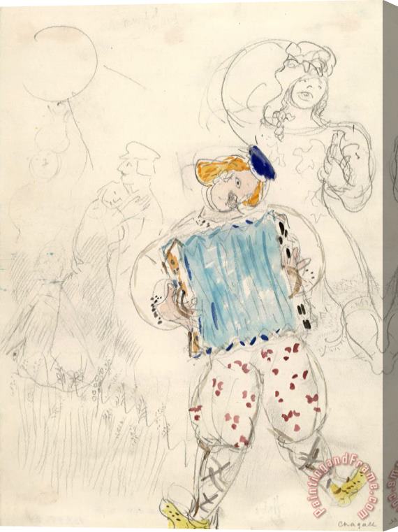 Marc Chagall A Young Boy, Costume Design for Aleko (scene Iii). (1942) Stretched Canvas Painting / Canvas Art