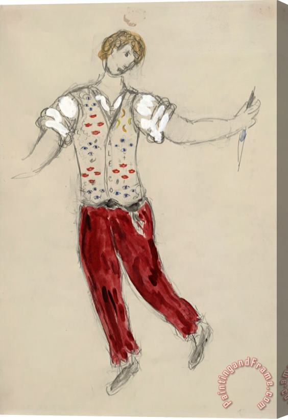 Marc Chagall Aleko. Costume Design for The Ballet Aleko. (1942) Stretched Canvas Painting / Canvas Art