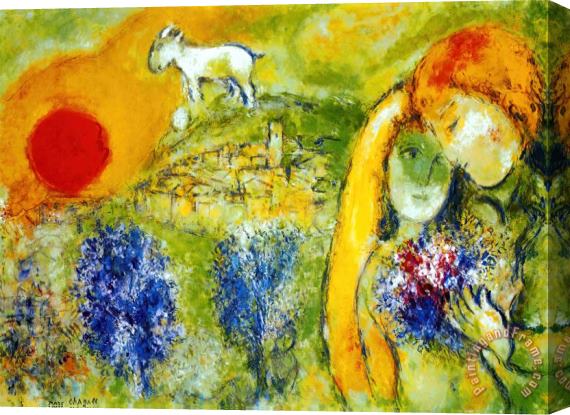 Marc Chagall Amoureux De Vence Stretched Canvas Print / Canvas Art