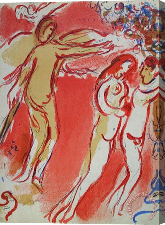 Marc Chagall Bible Adam Et Eve Chasses Du Paradis Stretched Canvas Print / Canvas Art