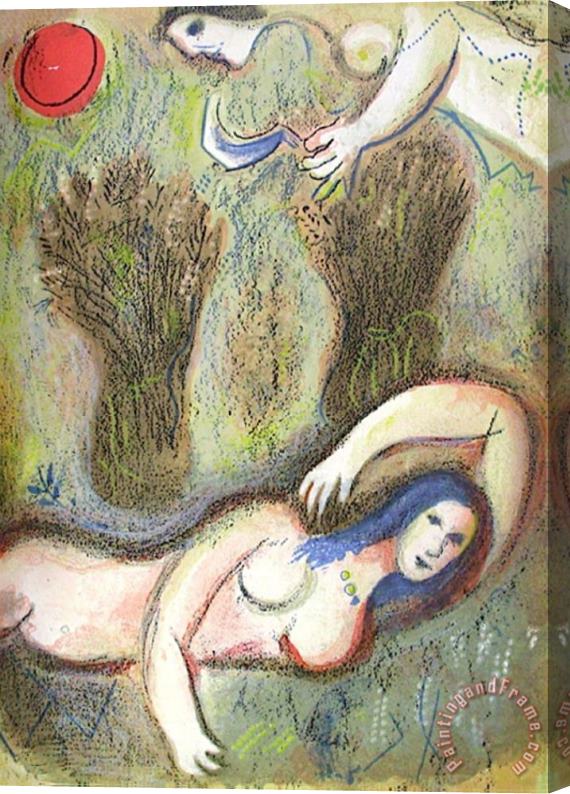 Marc Chagall Bible Booz Se Reveille Et Voit Ruth Stretched Canvas Painting / Canvas Art