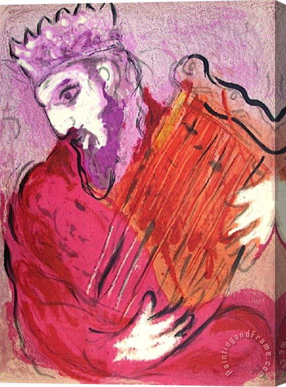 Marc Chagall Bible David a La Harpe Stretched Canvas Painting / Canvas Art