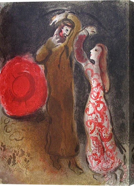 Marc Chagall Bible Rencontre De Ruth Et De Booz Stretched Canvas Painting / Canvas Art