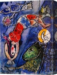 At The Circus Canvas Prints - Blue Circus by Marc Chagall