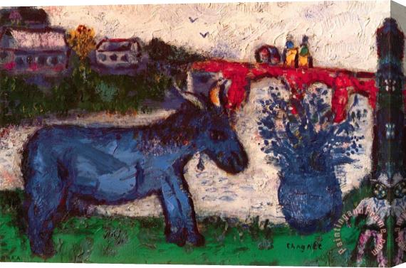 Marc Chagall Blue Donkey Stretched Canvas Painting / Canvas Art