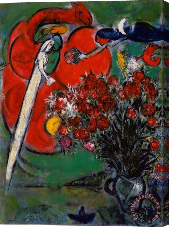 Marc Chagall Blumenstilleben St Jean Cap Ferrat 1956 Stretched Canvas Print / Canvas Art