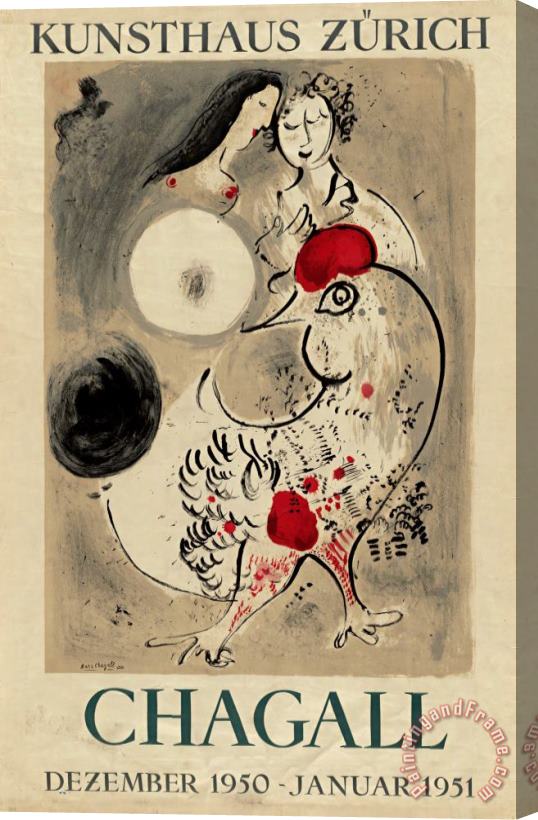 Marc Chagall Chagall, Kunsthaus Zurich, Dezember 1950 Januar 1951. 1950 Stretched Canvas Painting / Canvas Art