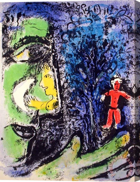 Marc Chagall Cl Le Profil Et L Enfant Rouge Stretched Canvas Print / Canvas Art