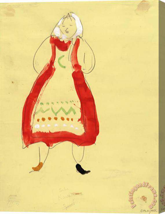 Marc Chagall Costume for Peasant, Costume Design for Aleko (scene Iii). (1942) Stretched Canvas Painting / Canvas Art