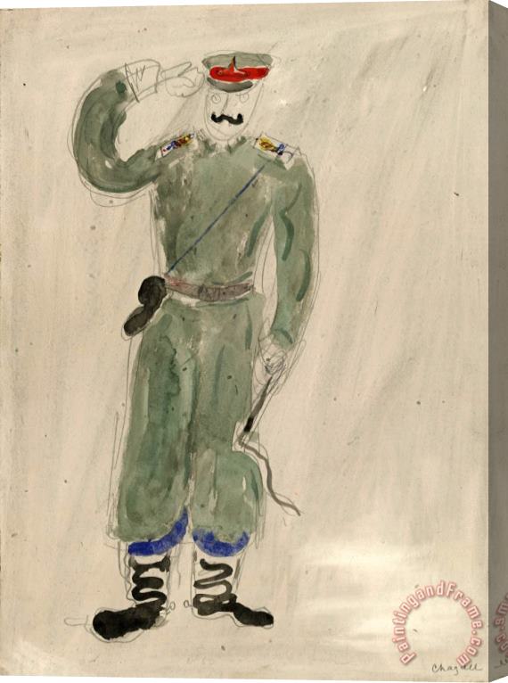 Marc Chagall Costume for Policeman, Costume Design for Aleko (scene Iv). (1942) Stretched Canvas Painting / Canvas Art
