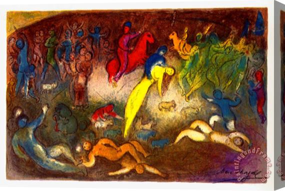 Marc Chagall Enlevement De Chloe Abduction of Chloe Stretched Canvas Painting / Canvas Art