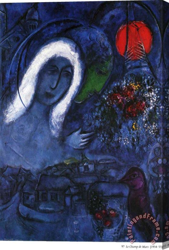 Marc Chagall Field of Mars 1955 Stretched Canvas Painting / Canvas Art