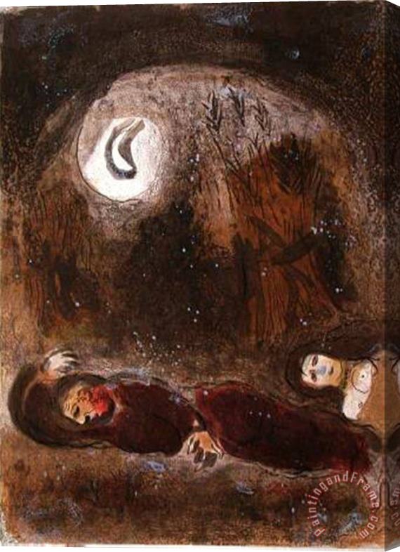 Marc Chagall La Bible Ruth Aux Pieds De Booz Stretched Canvas Print / Canvas Art