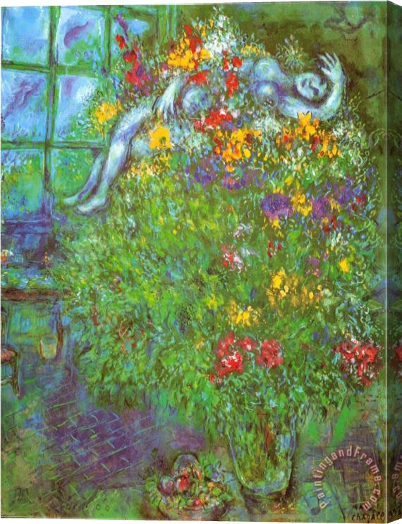 Marc Chagall Le Bouquet Ardent Stretched Canvas Print / Canvas Art