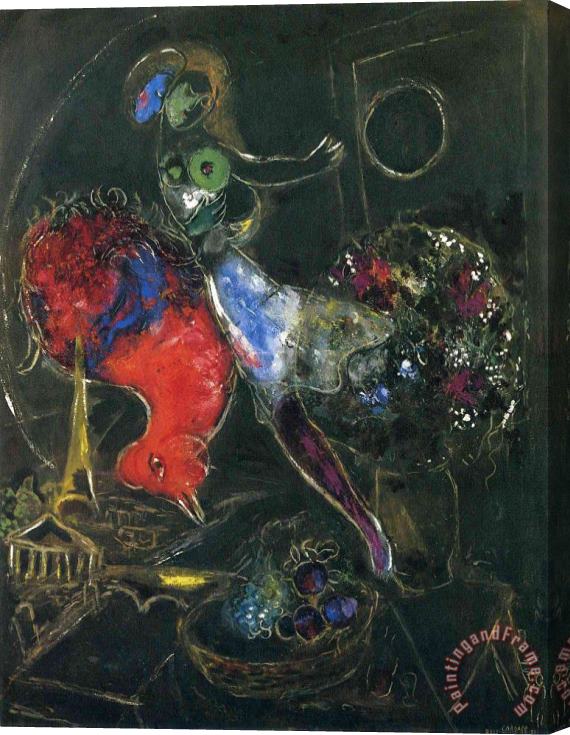 Marc Chagall Night 1953 Stretched Canvas Painting / Canvas Art