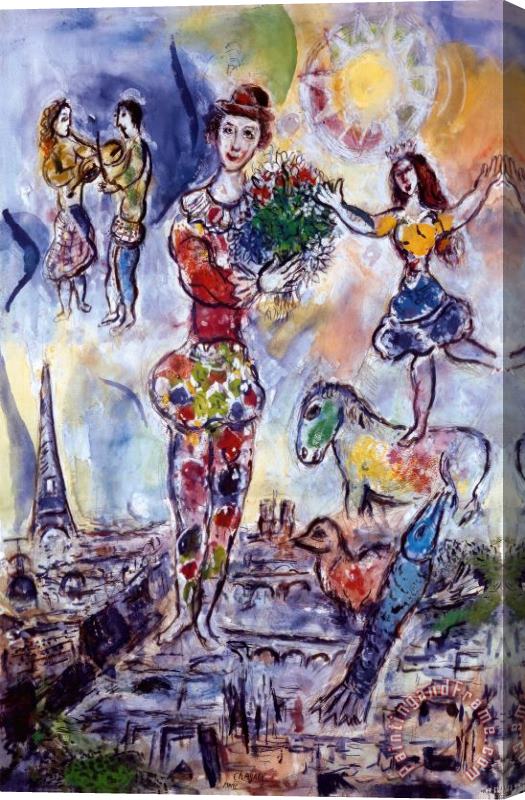 Marc Chagall On The Roof of Paris Stretched Canvas Print / Canvas Art