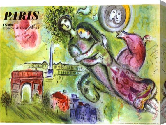 Marc Chagall Paris L Opera 1965 Stretched Canvas Painting / Canvas Art