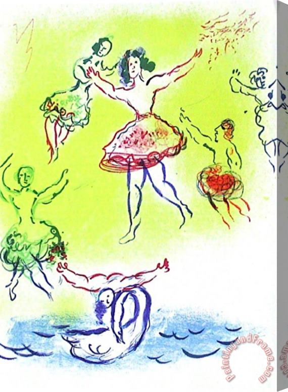 Marc Chagall Plafond De L Opera Le Lac Des Cygnes Stretched Canvas Painting / Canvas Art
