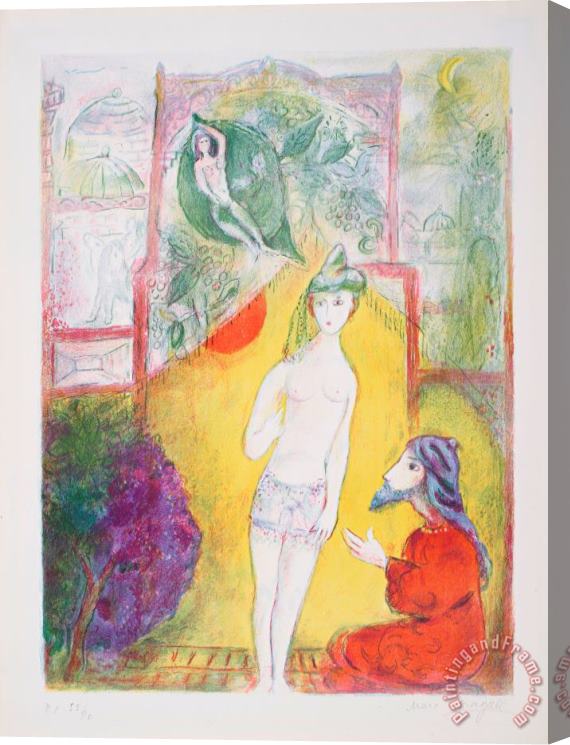 Marc Chagall Plate 1, From Four Tales From The Arabian Nights Stretched Canvas Print / Canvas Art Marc Chagall Plate 1, From Four Tales From The Arabian Nights Stretched Canvas Print / Canvas Art