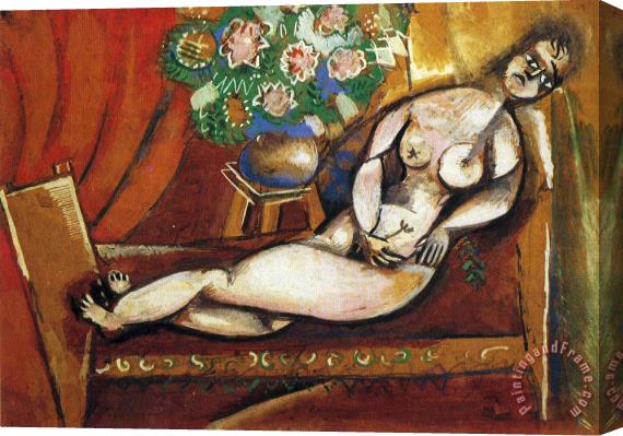 Marc Chagall Reclining Nude 1911 Stretched Canvas Painting / Canvas Art