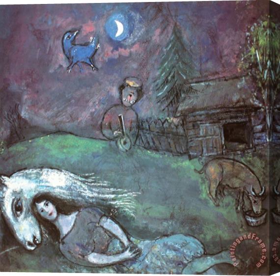 Marc Chagall Rural Landscape Stretched Canvas Painting / Canvas Art
