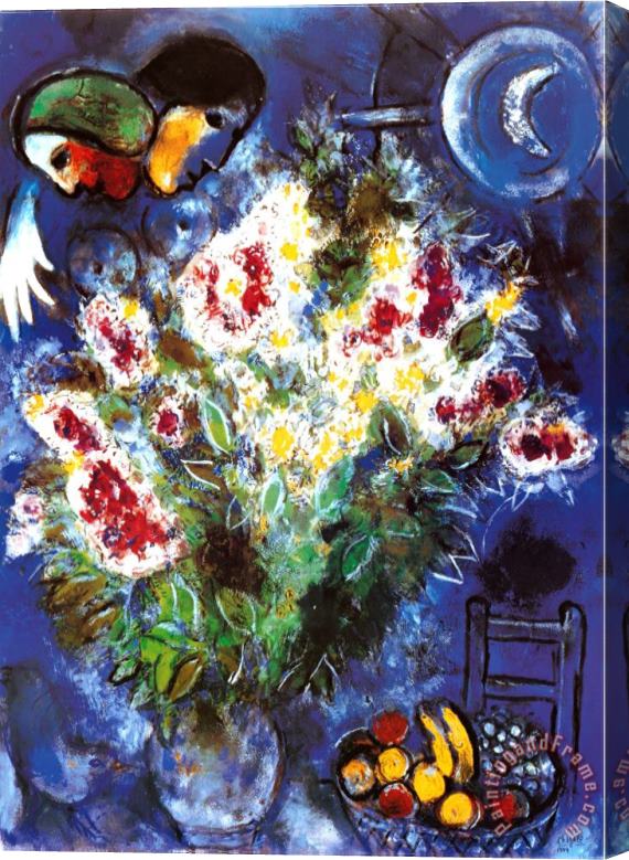Marc Chagall Still Life with Flowers Stretched Canvas Print / Canvas Art