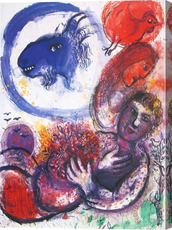 Marc Chagall The Blue Goat Stretched Canvas Painting / Canvas Art