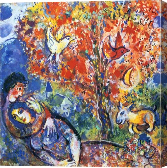 Marc Chagall The Enamoured Stretched Canvas Painting / Canvas Art