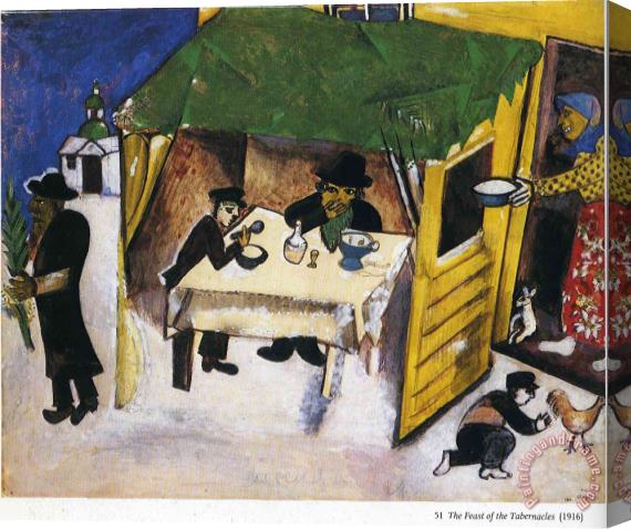 Marc Chagall The Feast of The Tabernacles 1916 Stretched Canvas Painting / Canvas Art