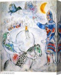 At The Circus Canvas Prints - The Large Gray Circus 1975 by Marc Chagall