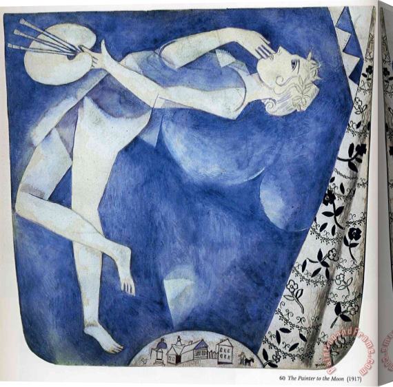 Marc Chagall The Painter to The Moon 1917 Stretched Canvas Painting / Canvas Art