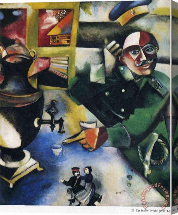 Marc Chagall The Soldier Drinks 1912 Stretched Canvas Painting / Canvas Art
