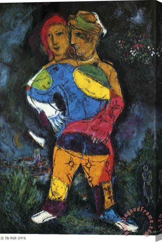 Marc Chagall The Walk 1973 Stretched Canvas Painting / Canvas Art