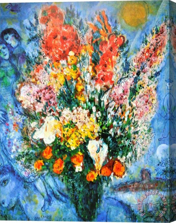 Marc Chagall Vase of Flowers Le Bouquet 1958 Stretched Canvas Painting / Canvas Art