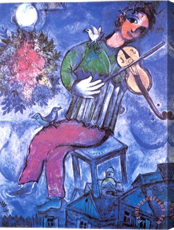 Marc Chagall Violoniste Bleu Stretched Canvas Print / Canvas Art