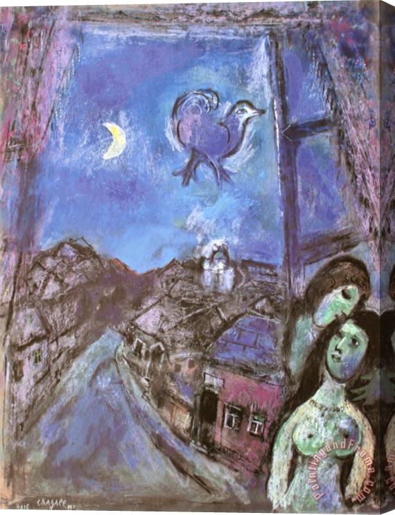 Marc Chagall Window in The Evening Stretched Canvas Painting / Canvas Art
