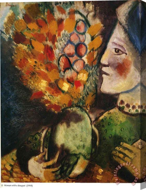 Marc Chagall Woman with a Bouquet 1910 Stretched Canvas Painting / Canvas Art