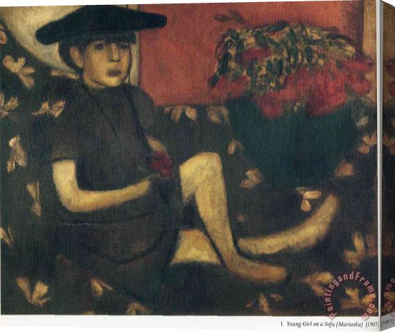 Marc Chagall Young Girl on a Sofa Mariaska 1907 Stretched Canvas Print / Canvas Art