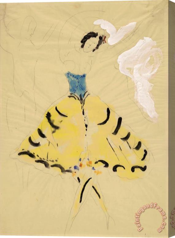 Marc Chagall Zemphira, Costume Design for Aleko. (1942) Stretched Canvas Painting / Canvas Art