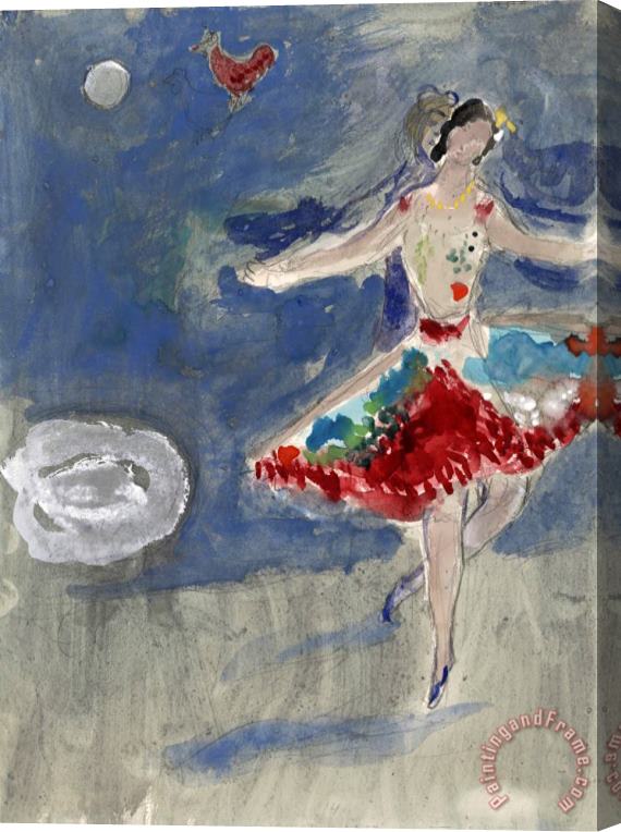 Marc Chagall Zemphira. Costume Design for Scene I of The Ballet Aleko. (1942) Stretched Canvas Painting / Canvas Art