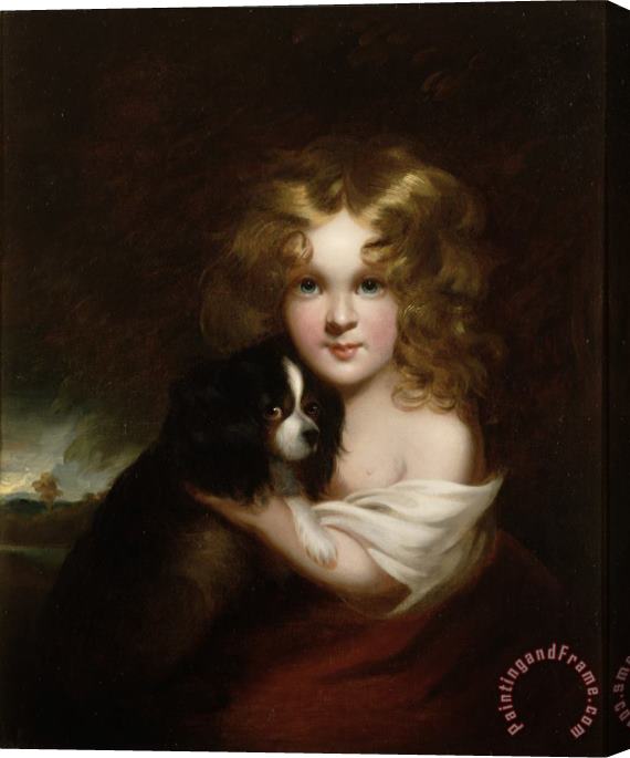 Margaret Sarah Carpenter Young Girl with a Dog Stretched Canvas Painting / Canvas Art
